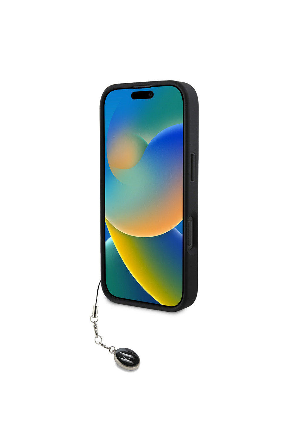 Apple iPhone 16 Pro Kılıf Karl Lagerfeld Orijinal Lisanslı Anahtarlıklı Taşlı KL Yazılı Saffiano Rhinestones Kapak