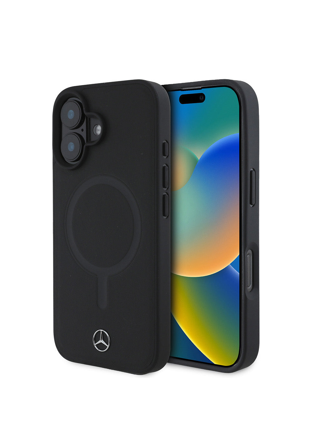 Apple iPhone 16 Plus Kılıf Mercedes Benz Manyetik Şarj Uyumlu Yumuşak Deri Orijinal Lisanslı Kapak