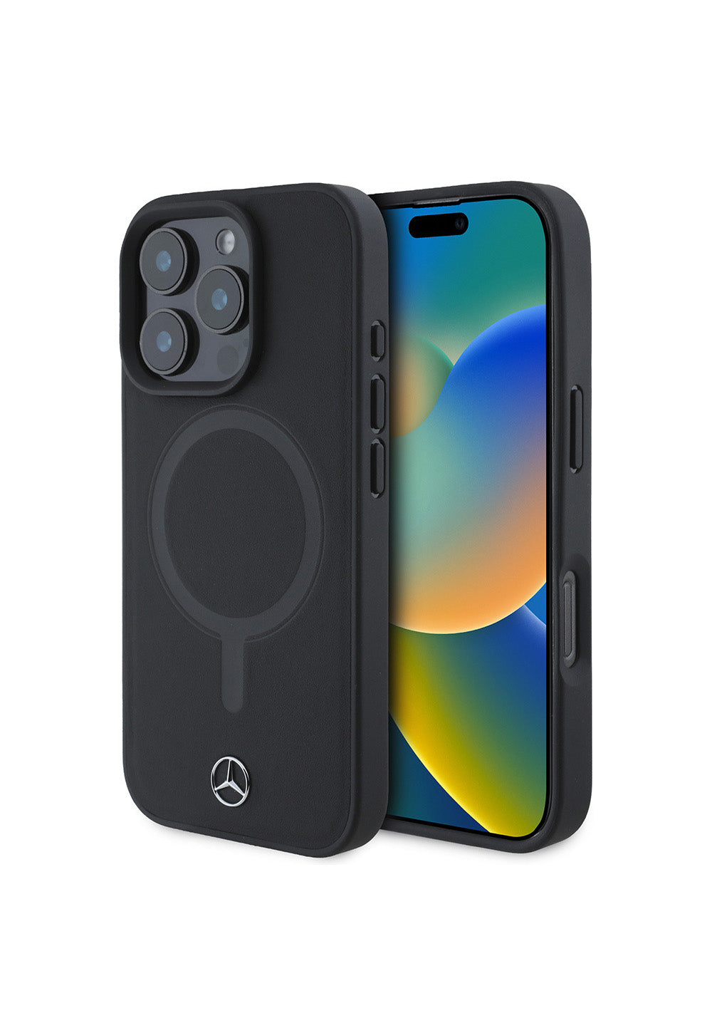 Apple iPhone 16 Pro Max Kılıf Mercedes Benz Manyetik Şarj Uyumlu Yumuşak Deri Orijinal Lisanslı Kapak