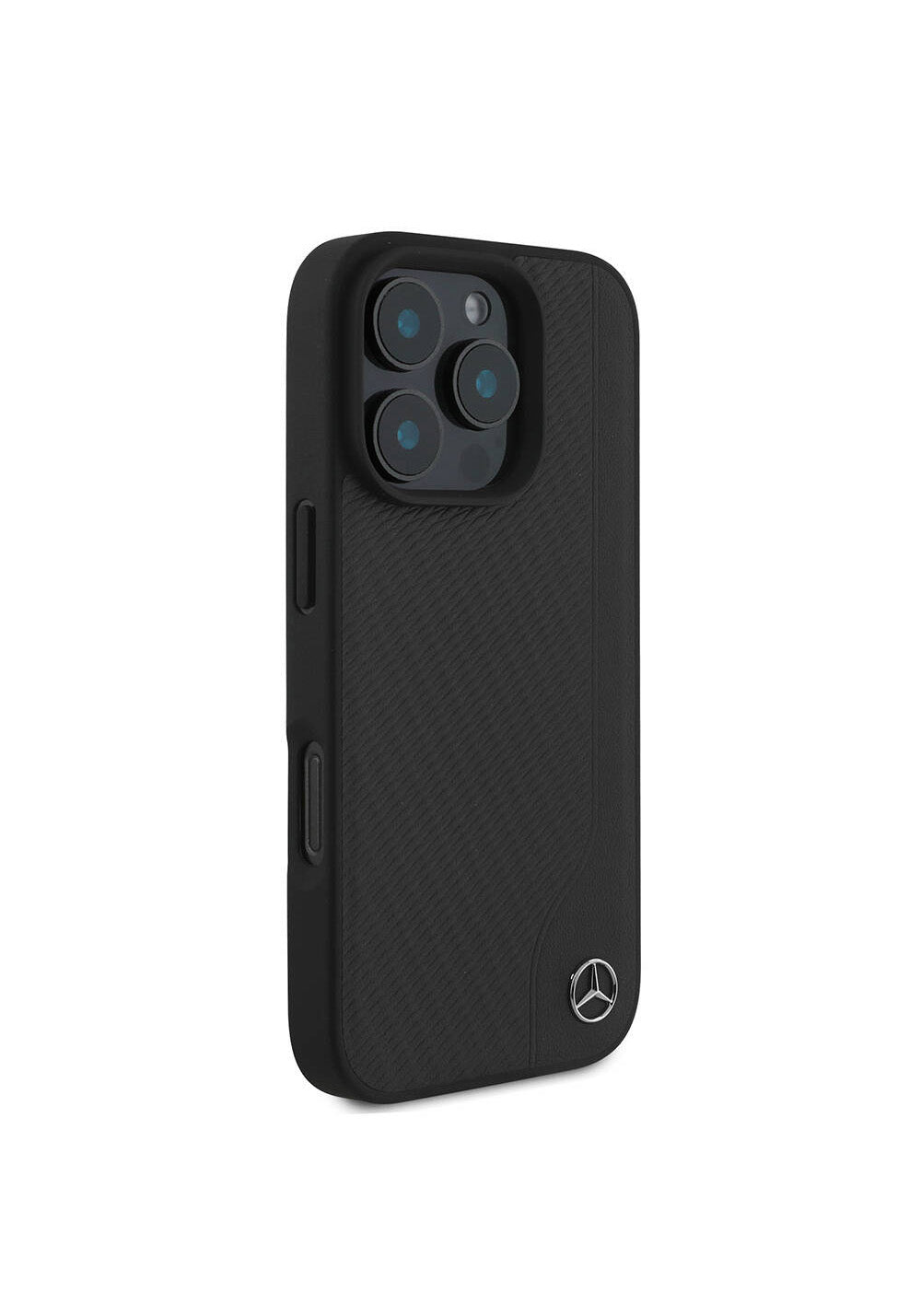 Apple iPhone 16 Pro Max Kılıf Mercedes Benz Orijinal Lisanslı Manyetik Şarj Uyumlu 3D Metal Logolu Wood Imitation Deri Kapak