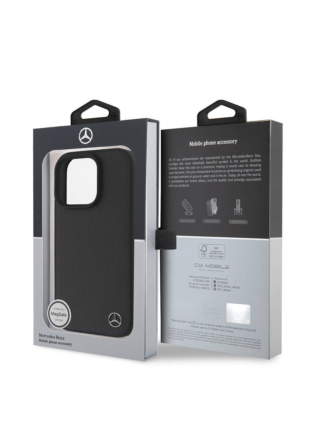 Apple iPhone 16 Pro Max Kılıf Mercedes Benz Orijinal Lisanslı Manyetik Şarj Uyumlu 3D Metal Logolu Wood Imitation Deri Kapak