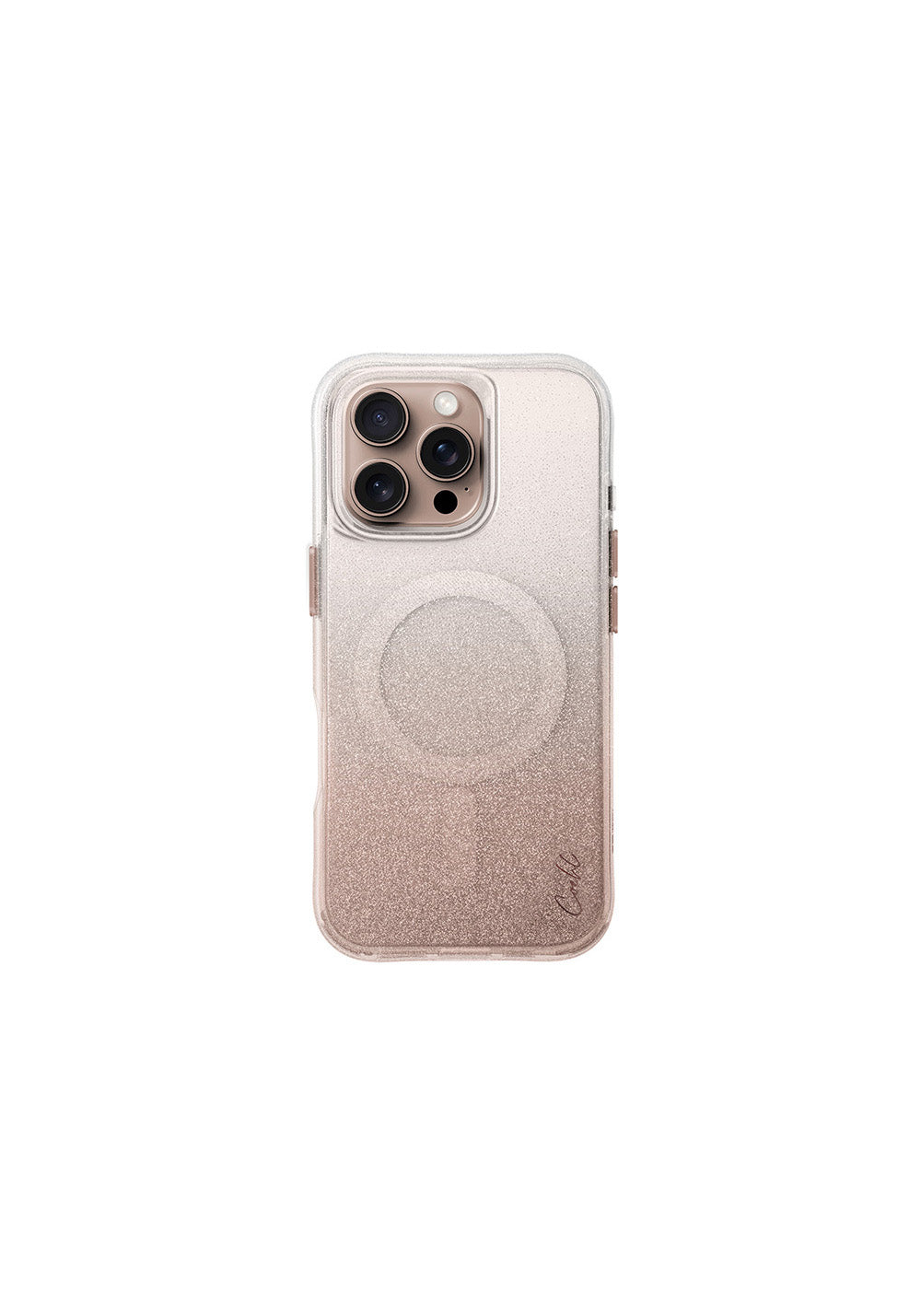 Apple iPhone 16 Pro Kılıf Manyetik Şarj Uyumlu Simli Arka Yüzey Askı Aparatlı Coehl Lumino Kapak