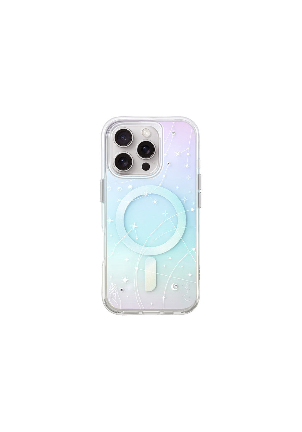 Apple iPhone 16 Pro Kılıf Manyetik Şarj Uyumlu Takım Yıldızı Desenli Askı Aparatlı Coehl Celest Kapak