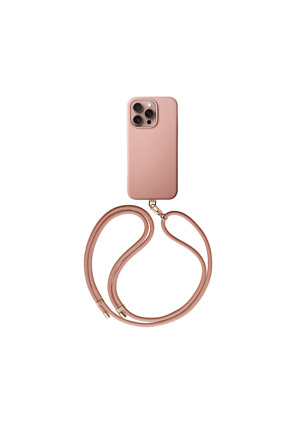 Apple iPhone 16 Pro Max Kılıf Manyetik Şarj Uyumlu Soft Arka Yüzey Askı İpli Coehl Creme Kapak
