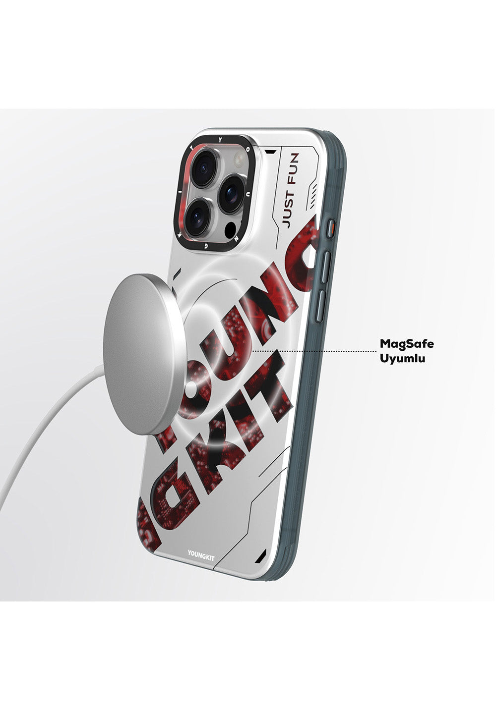 Apple iPhone 16 Pro Max Kılıf Manyetik Şarj Uyumlu Airbagli Çift Katmanlı Youngkit Future Serisi Kapak