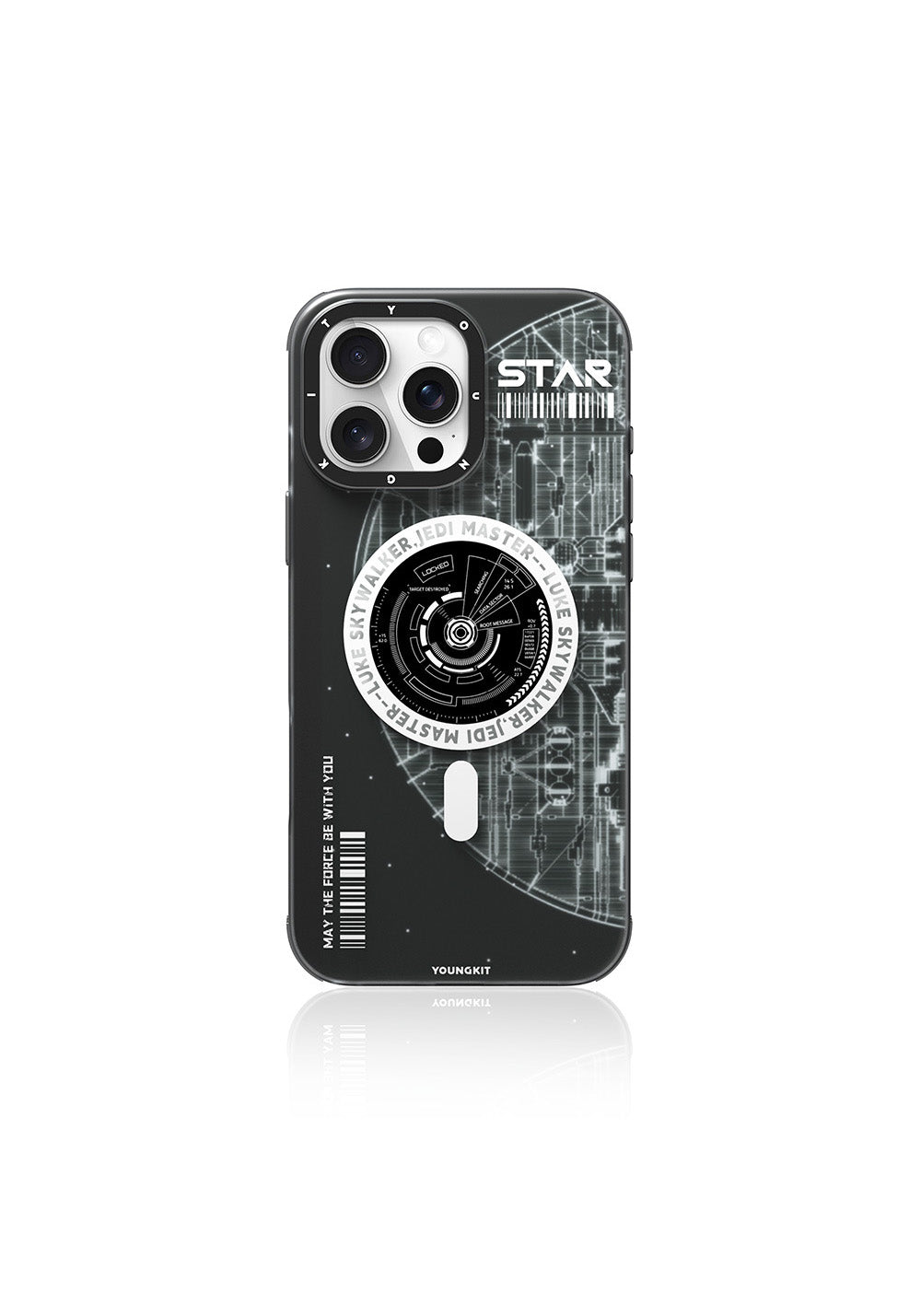 Apple iPhone 16 Pro Max Kılıf Manyetik Şarj Uyumlu Airbagli Hologram Tasarımlı Youngkit Interstellar Serisi Kapak