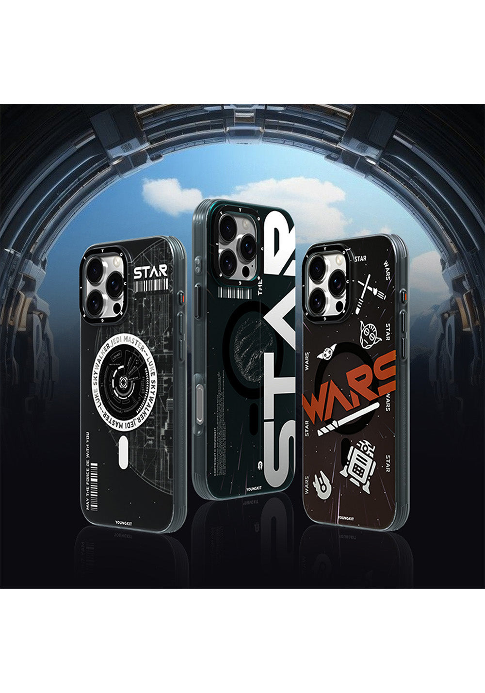 Apple iPhone 16 Pro Max Kılıf Manyetik Şarj Uyumlu Airbagli Hologram Tasarımlı Youngkit Interstellar Serisi Kapak
