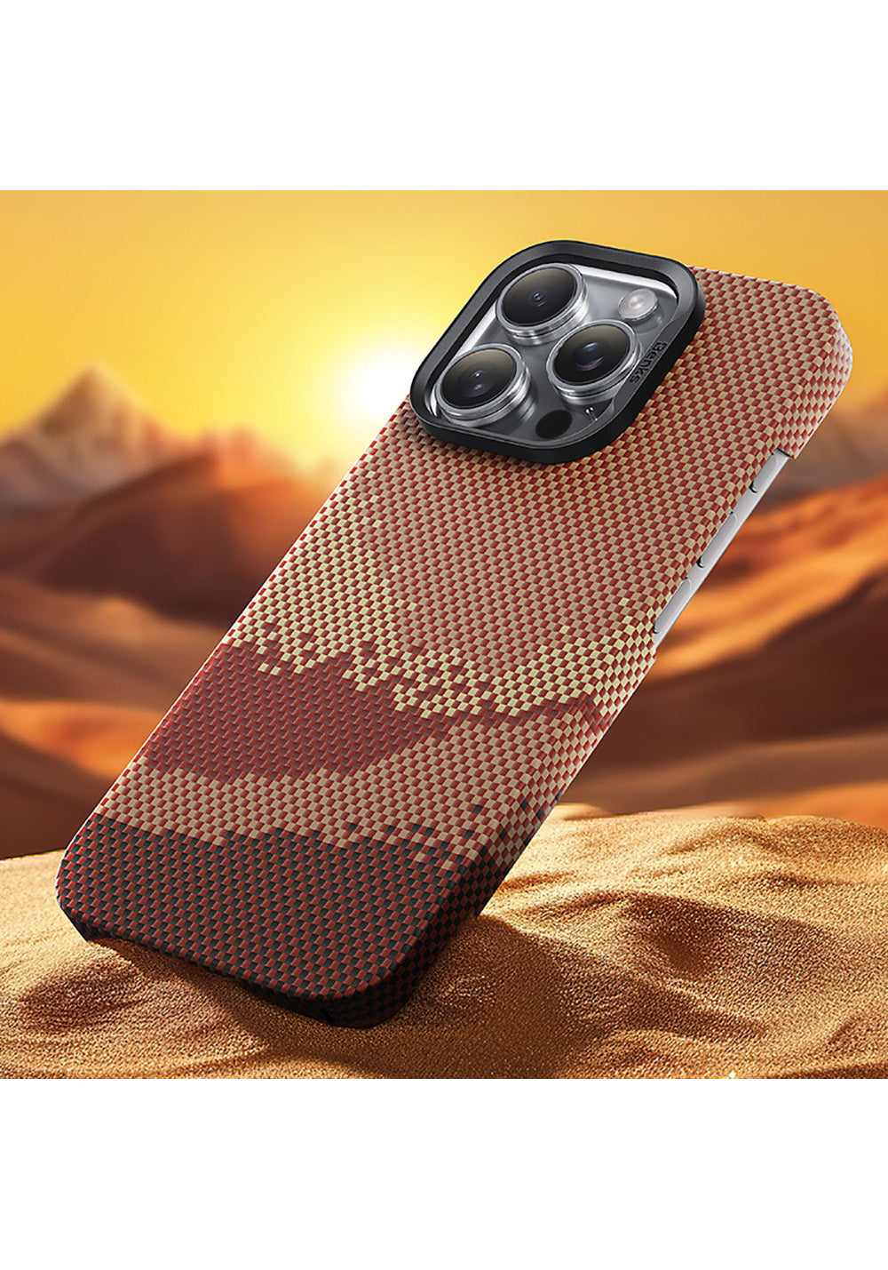 Apple iPhone 16 Pro Max Kılıf Manyetik Şarj Uyumlu Benks GoldenTide ArmorAir 600D Kevlar Karbon Kapak