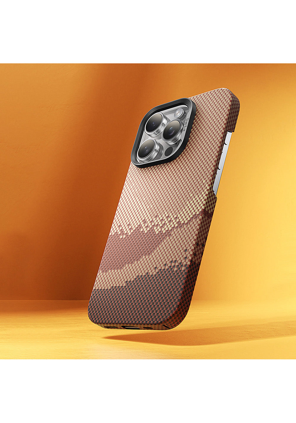 Apple iPhone 16 Pro Max Kılıf Manyetik Şarj Uyumlu Benks GoldenTide ArmorAir 600D Kevlar Karbon Kapak