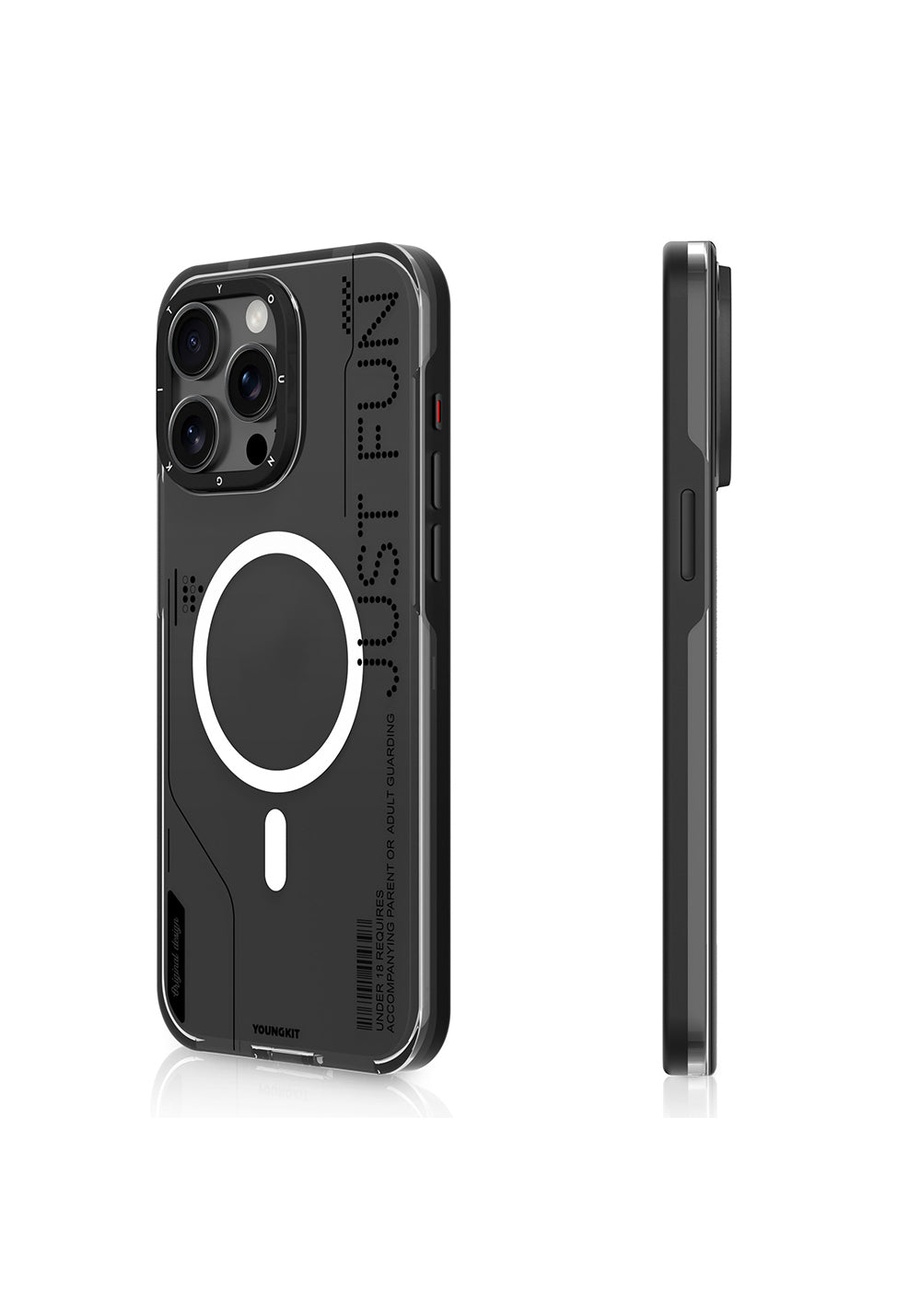 Apple iPhone 16 Pro Kılıf Manyetik Şarj Uyumlu Çıkarılabilir Arka Yüzeyli Youngkit Mecha Kapak