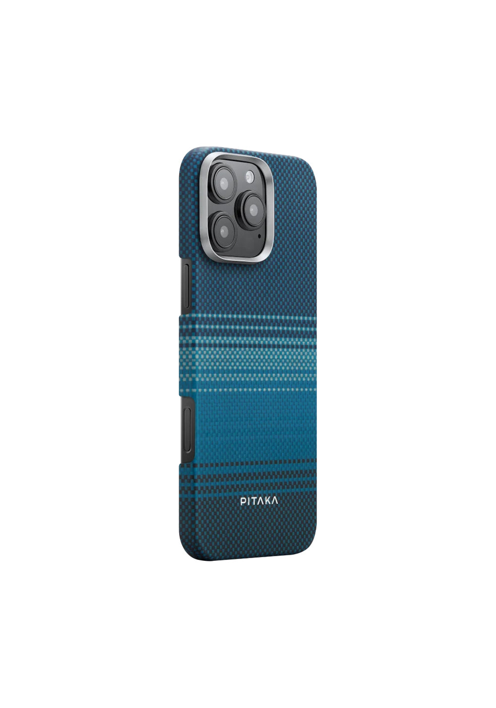 Apple iPhone 16 Pro Kılıf Manyetik Şarj Uyumlu Aramid Karbon Fiber Pitaka Tactile Woven Sunset-Moonrise Serisi Moonrise Kapak