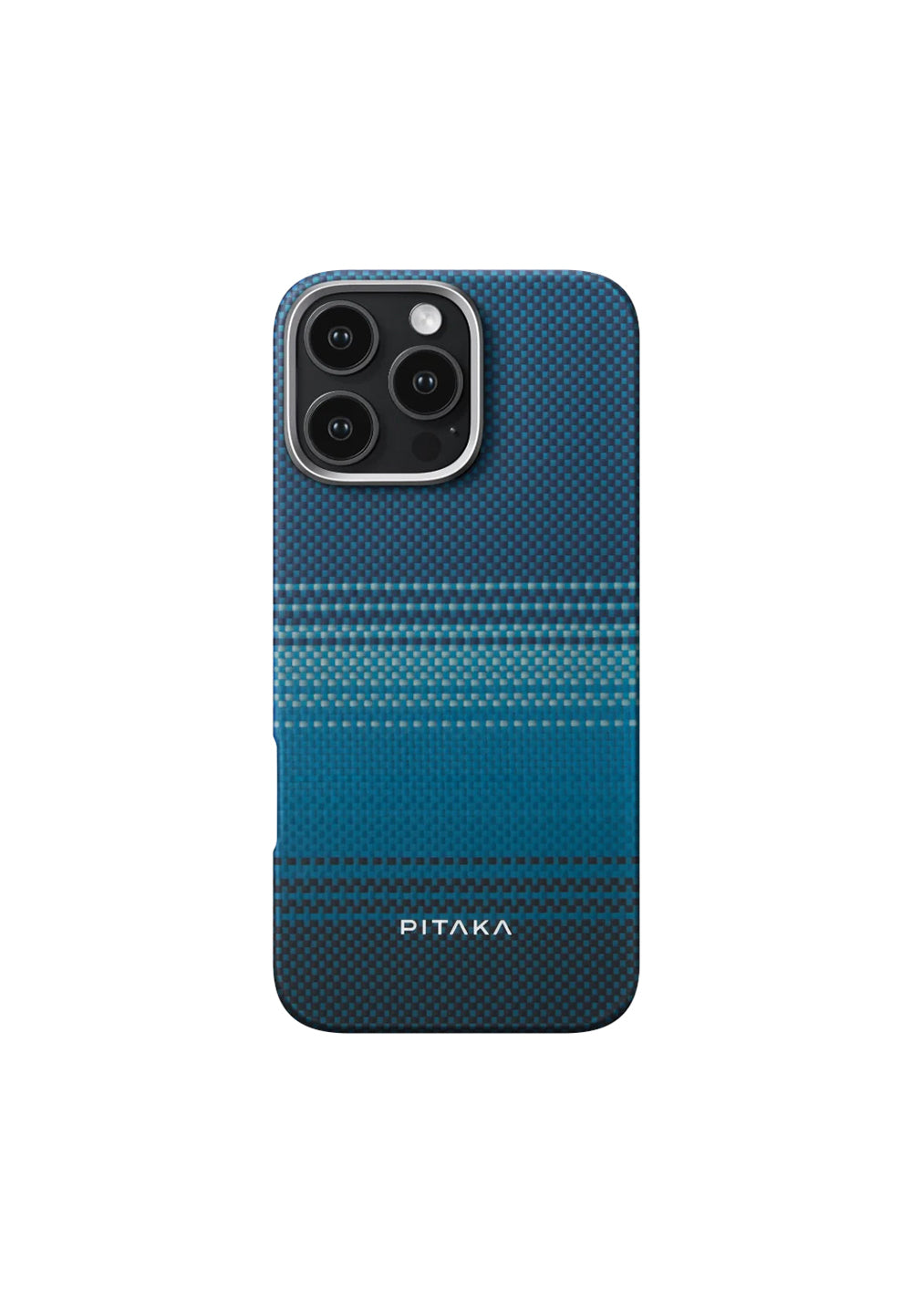 Apple iPhone 16 Pro Max Kılıf Manyetik Şarj Uyumlu Aramid Karbon Fiber Pitaka Tactile Woven Sunset-Moonrise Serisi Moonrise Kapak