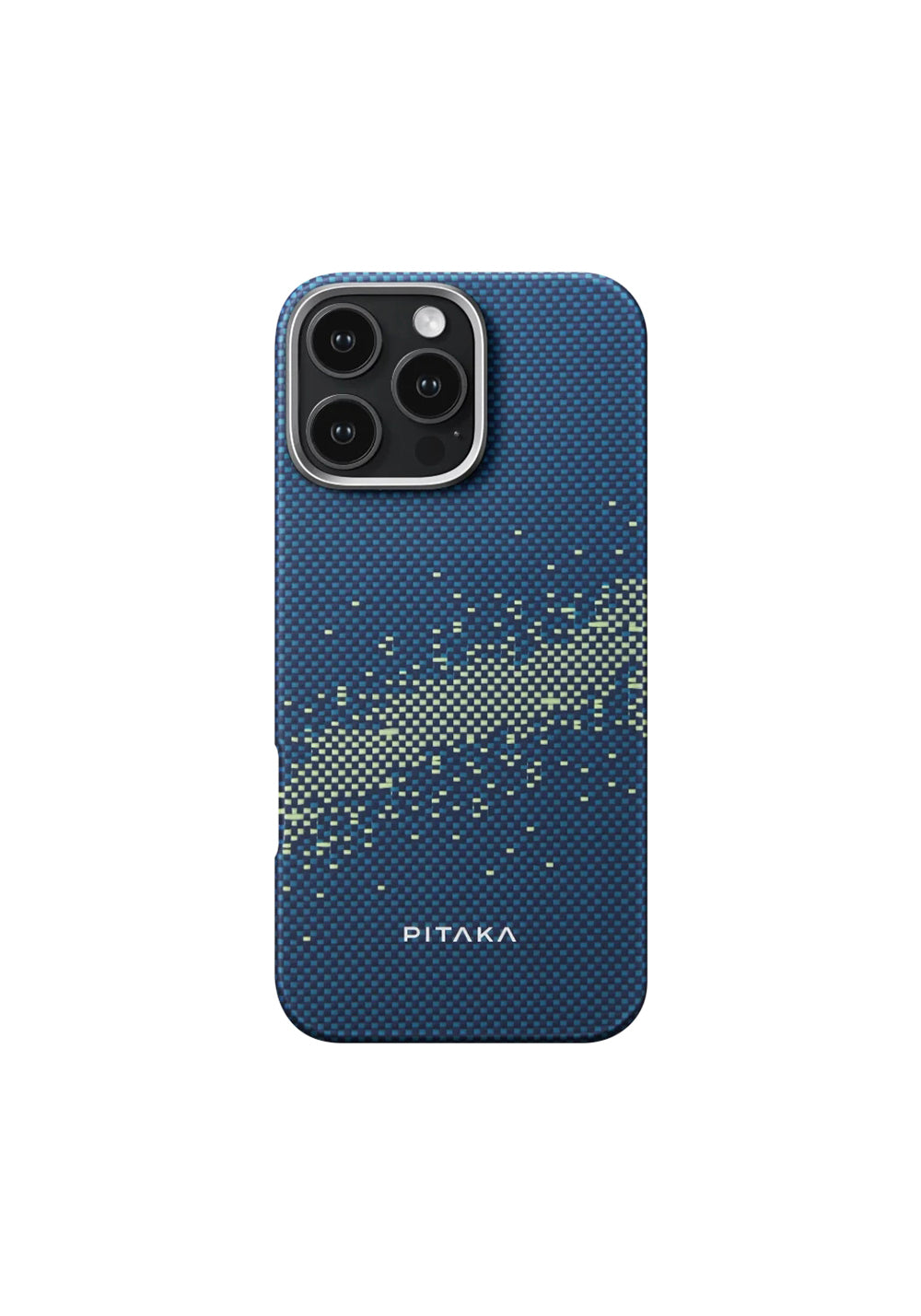 Apple iPhone 16 Pro Max Kılıf Manyetik Şarj Uyumlu Aramid Karbon Fiber Pitaka Tactile Woven Starpeak Serisi Milky Way Galaxy Kapak