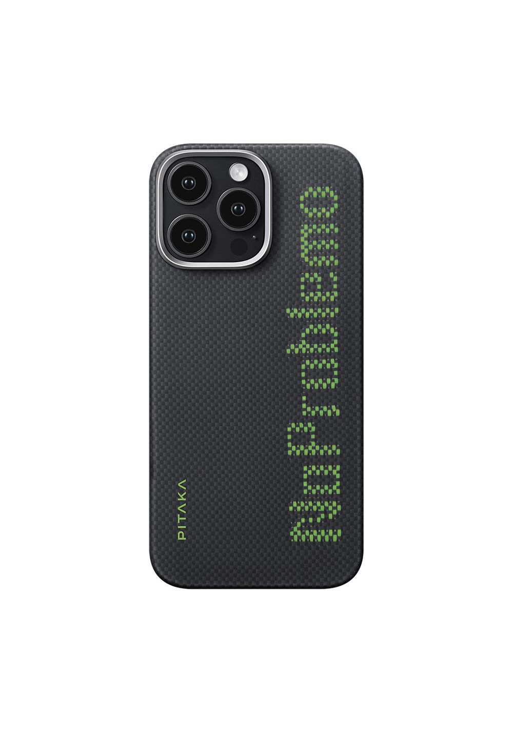 Apple iPhone 16 Pro Kılıf Manyetik Şarj Uyumlu Lumintex Teknolojili Fosforlu Aramid Karbon Fiber Pitaka Tactile Woven Aries Serisi NoProblemo Kapak