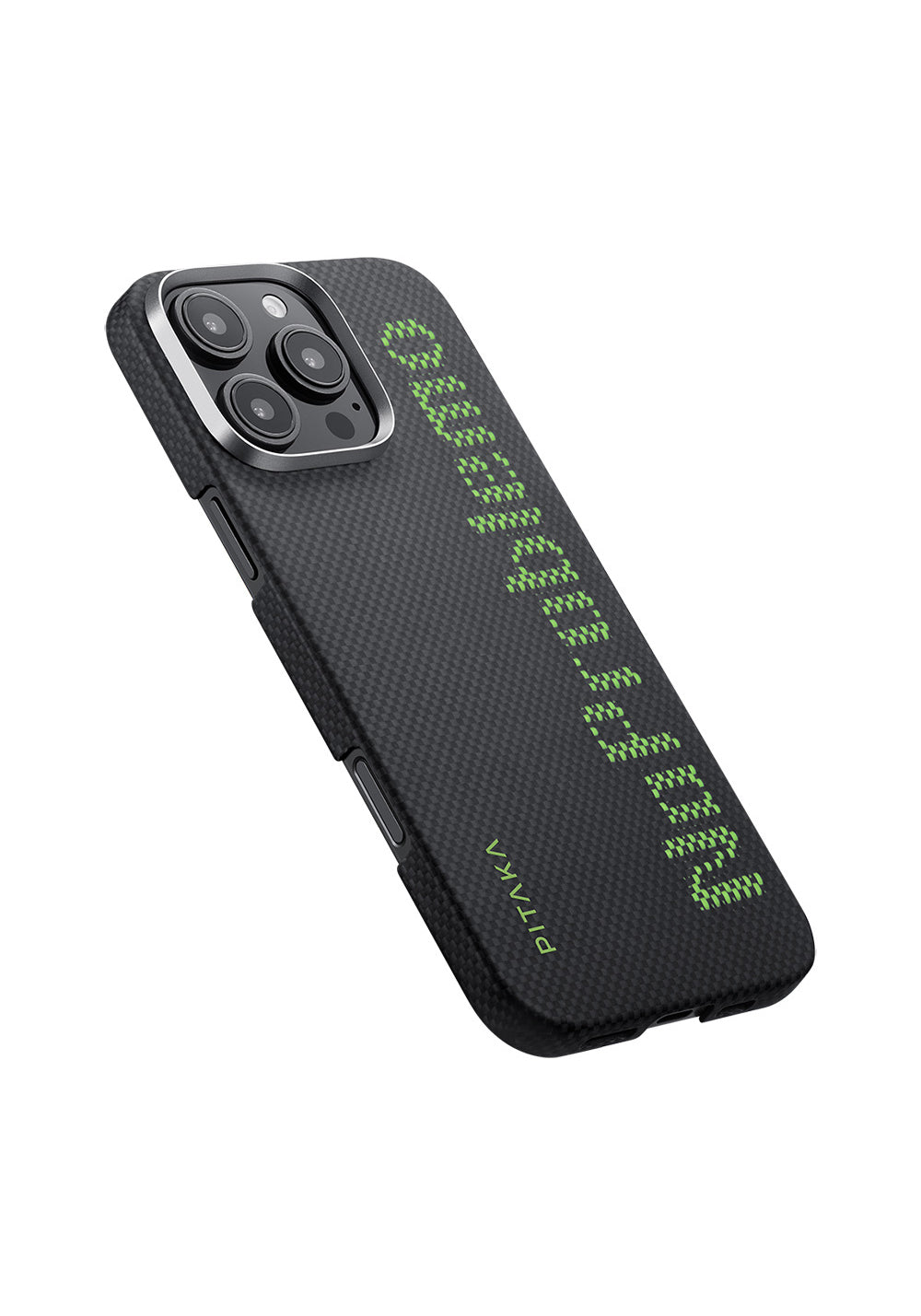 Apple iPhone 16 Pro Kılıf Manyetik Şarj Uyumlu Lumintex Teknolojili Fosforlu Aramid Karbon Fiber Pitaka Tactile Woven Aries Serisi NoProblemo Kapak