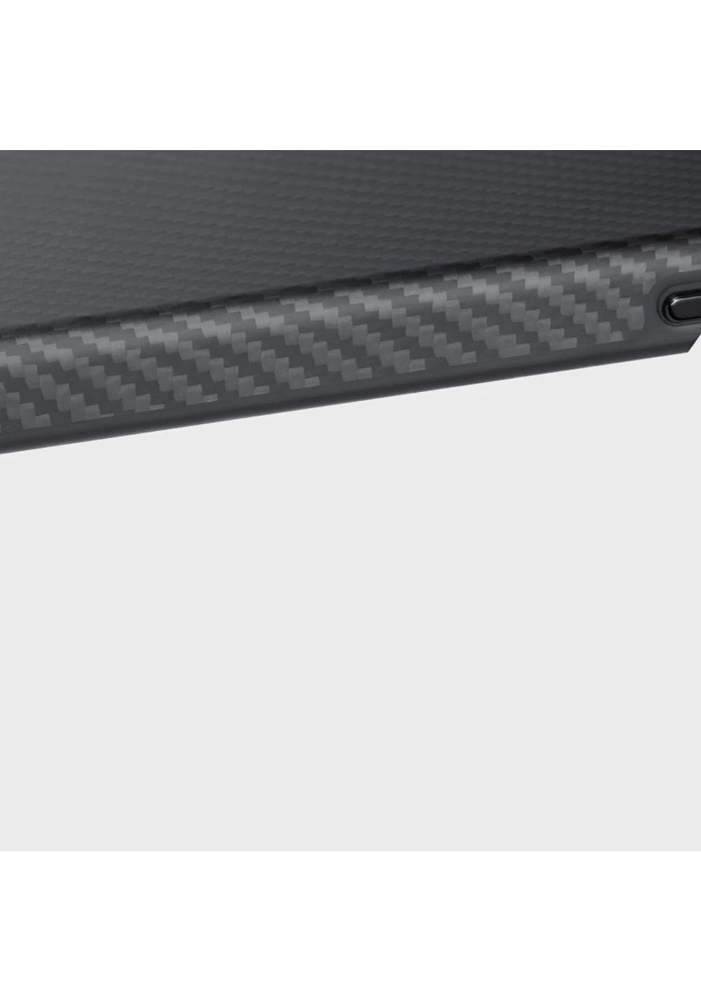 Apple iPhone 16 Pro Max Kılıf Manyetik Şarj Uyumlu Aramid Karbon Fiber Pitaka Military-Grade Classic Serisi Black-Grey Twill Kapak