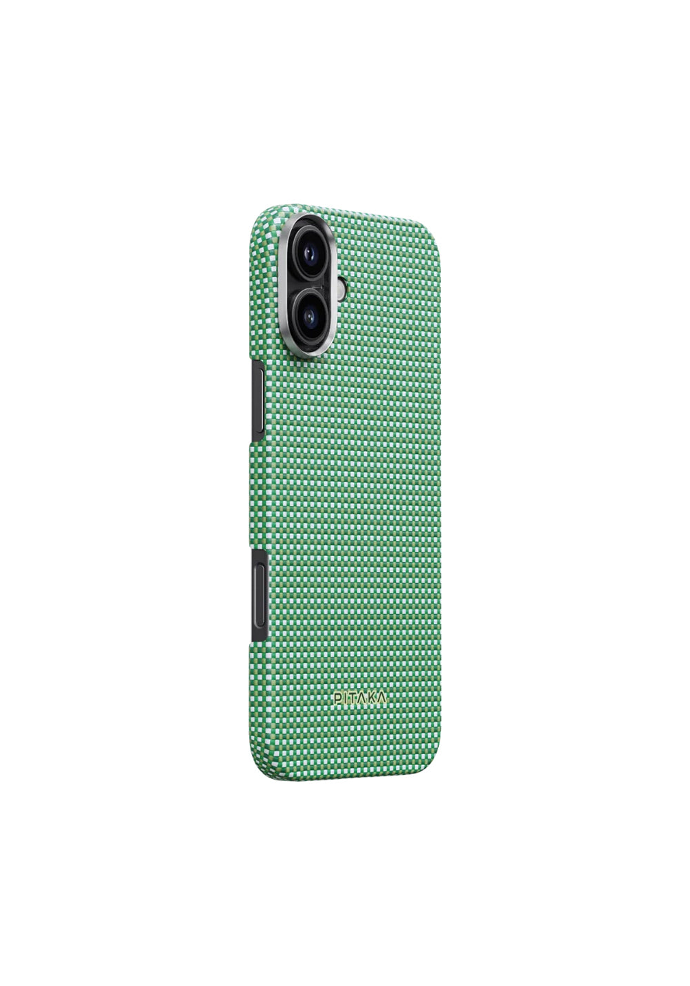 Apple iPhone 16 Plus Kılıf Manyetik Şarj Uyumlu Aramid Karbon Fiber Pitaka Ultra-Slim Classic Serisi Forest Green Kapak