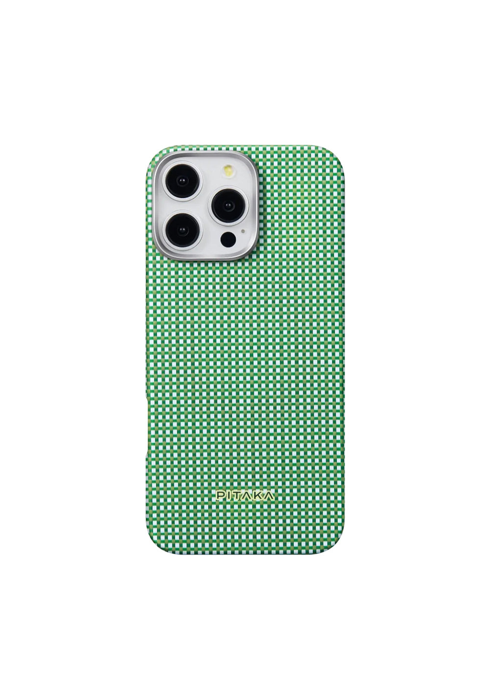 Apple iPhone 16 Pro Max Kılıf Manyetik Şarj Uyumlu Aramid Karbon Fiber Pitaka Ultra-Slim Classic Serisi Forest Green Kapak