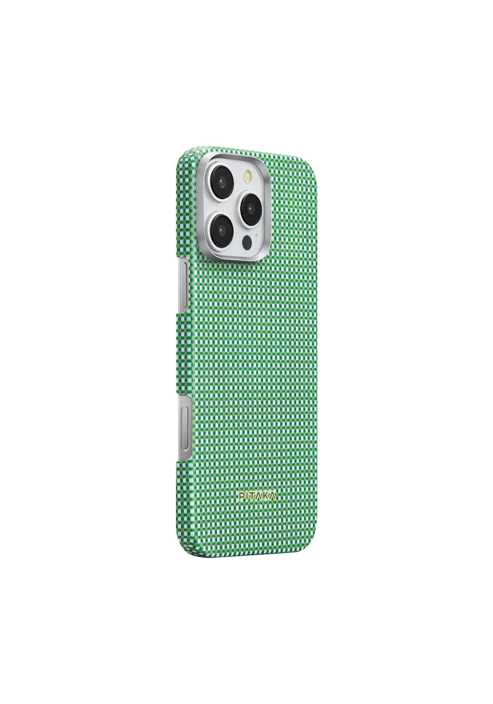 Apple iPhone 16 Pro Max Kılıf Manyetik Şarj Uyumlu Aramid Karbon Fiber Pitaka Ultra-Slim Classic Serisi Forest Green Kapak