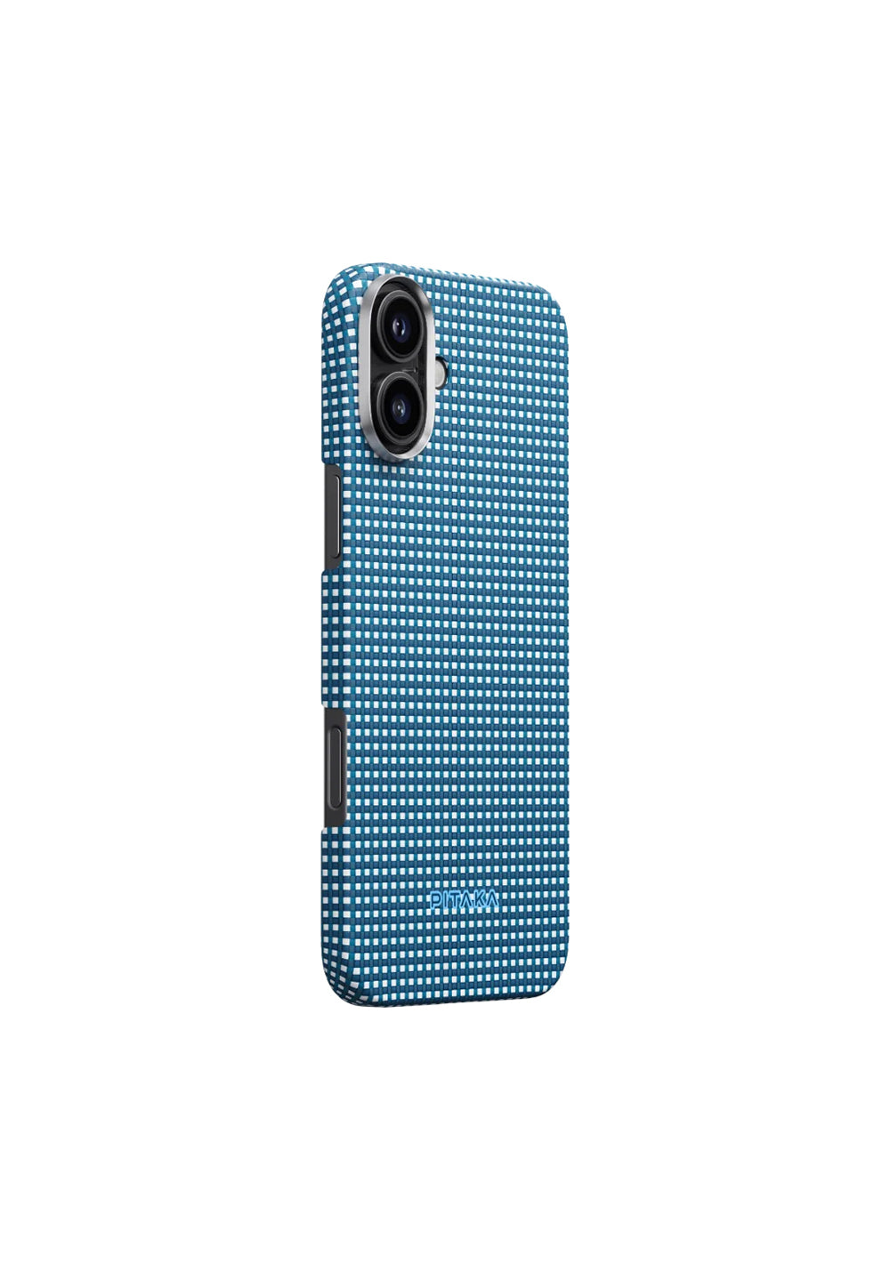 Apple iPhone 16 Kılıf Manyetik Şarj Uyumlu Aramid Karbon Fiber Pitaka Ultra-Slim Classic Serisi Ocean Blue Kapak