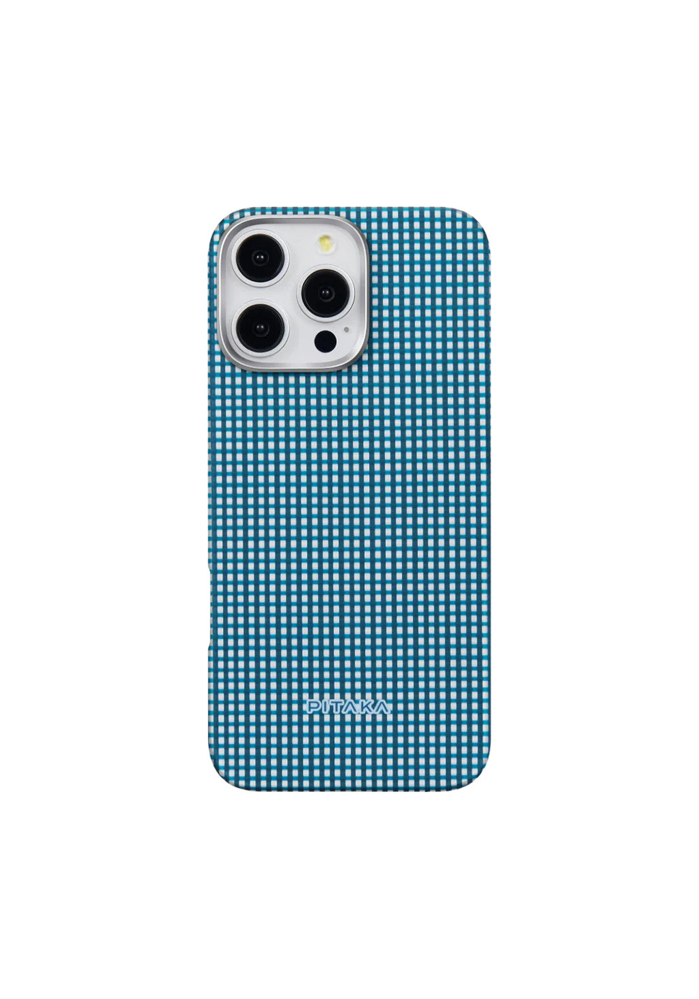 Apple iPhone 16 Pro Max Kılıf Manyetik Şarj Uyumlu Aramid Karbon Fiber Pitaka Ultra-Slim Classic Serisi Ocean Blue Kapak
