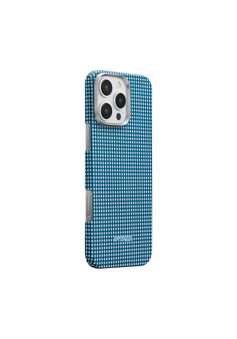 Apple iPhone 16 Pro Max Kılıf Manyetik Şarj Uyumlu Aramid Karbon Fiber Pitaka Ultra-Slim Classic Serisi Ocean Blue Kapak
