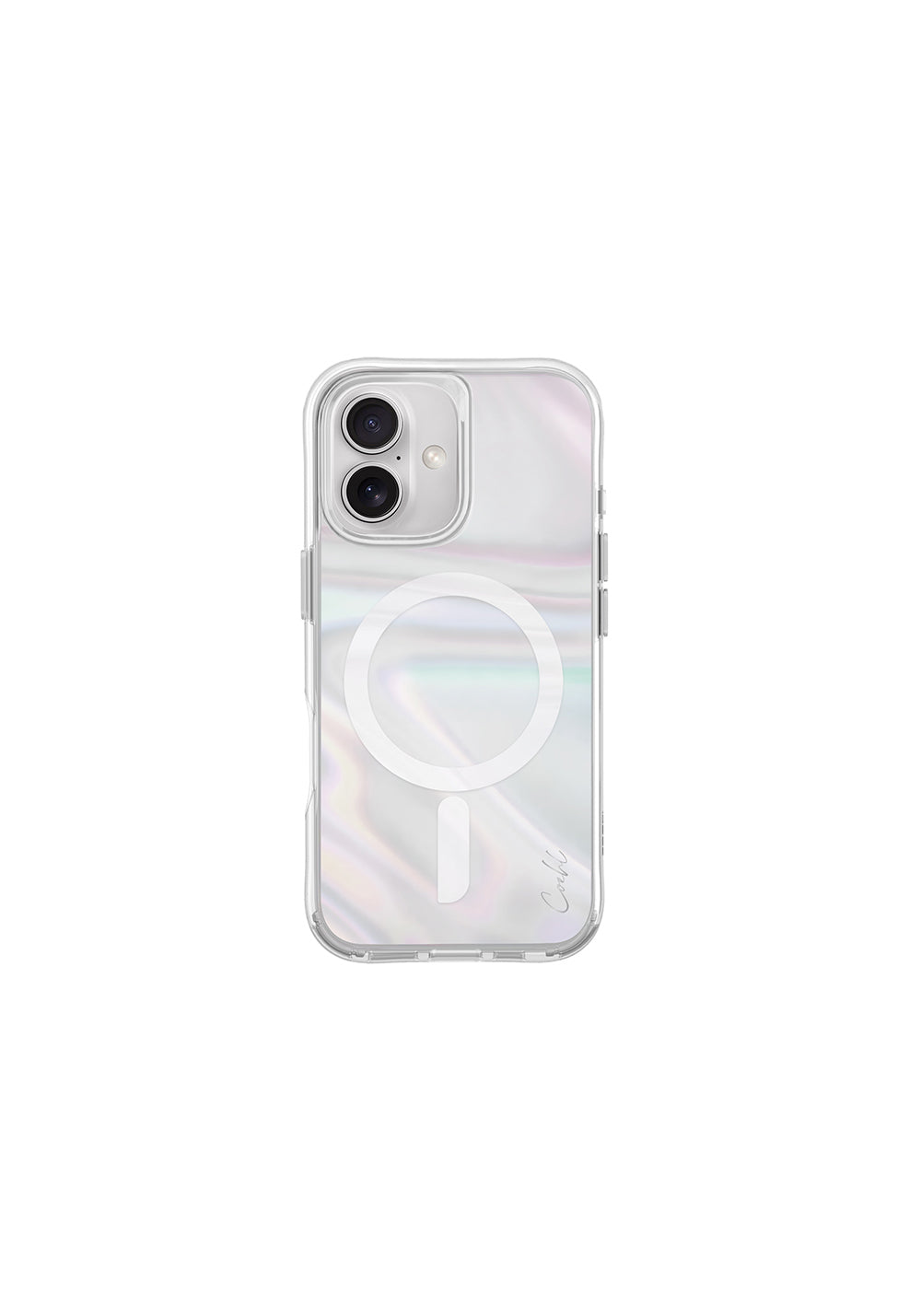 Apple iPhone 16 Kılıf Manyetik Şarj Uyumlu Holografik Şeffaf Arka Yüzey Coehl Savon Kapak