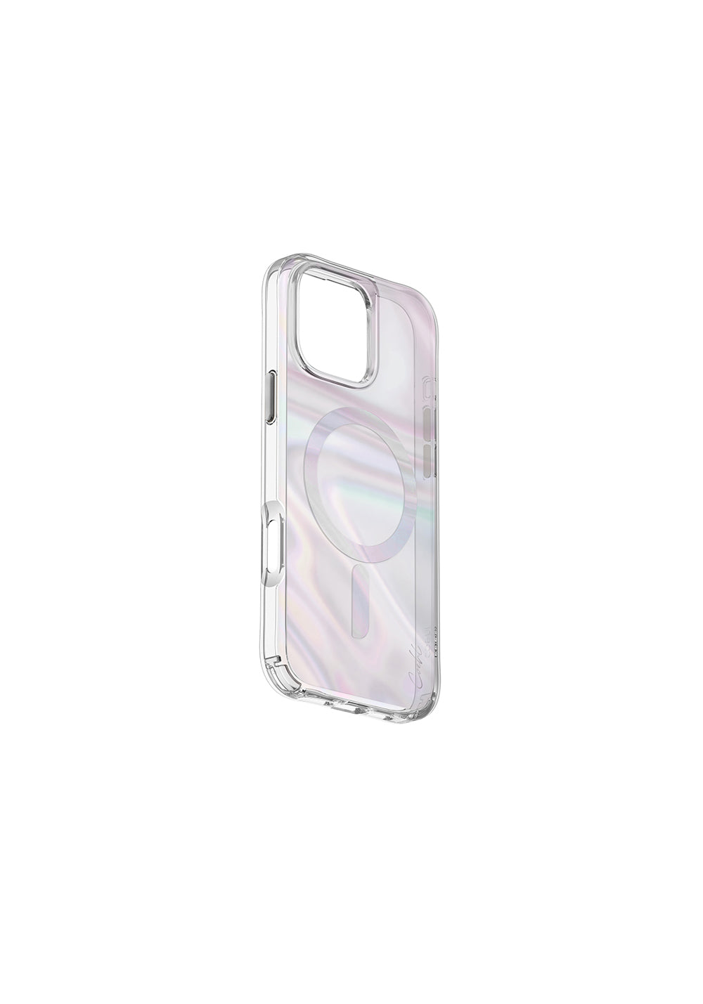 Apple iPhone 16 Kılıf Manyetik Şarj Uyumlu Holografik Şeffaf Arka Yüzey Coehl Savon Kapak