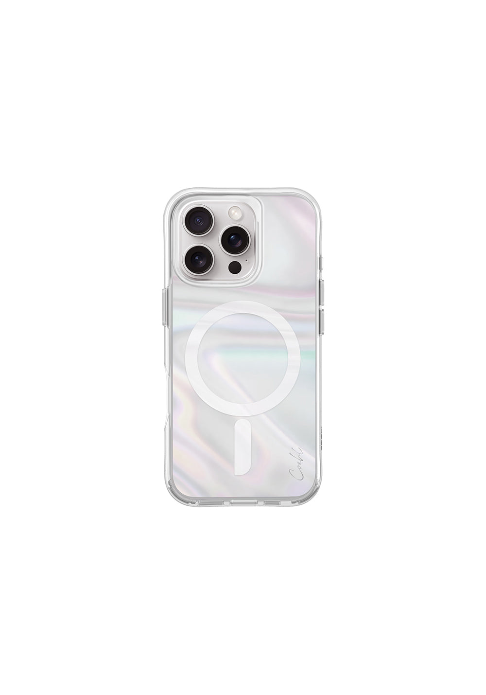 Apple iPhone 16 Pro Kılıf Manyetik Şarj Uyumlu Holografik Şeffaf Arka Yüzey Coehl Savon Kapak