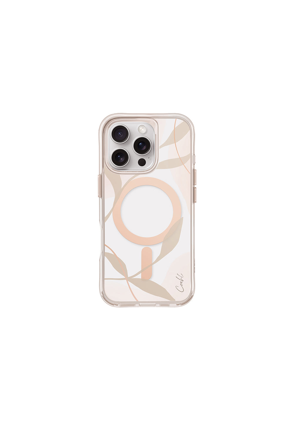 Apple iPhone 16 Pro Kılıf Manyetik Şarj Uyumlu Şeffaf Arka Yüzey Coehl Verdure Kapak