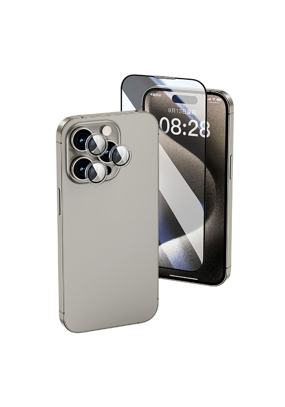 Apple iPhone 16 Wiwu Wi-IP002 2in1 Temperli Cam Ahize Toz Önleyici Ekran Koruyucu ve Kamera Lens Koruyucu Set