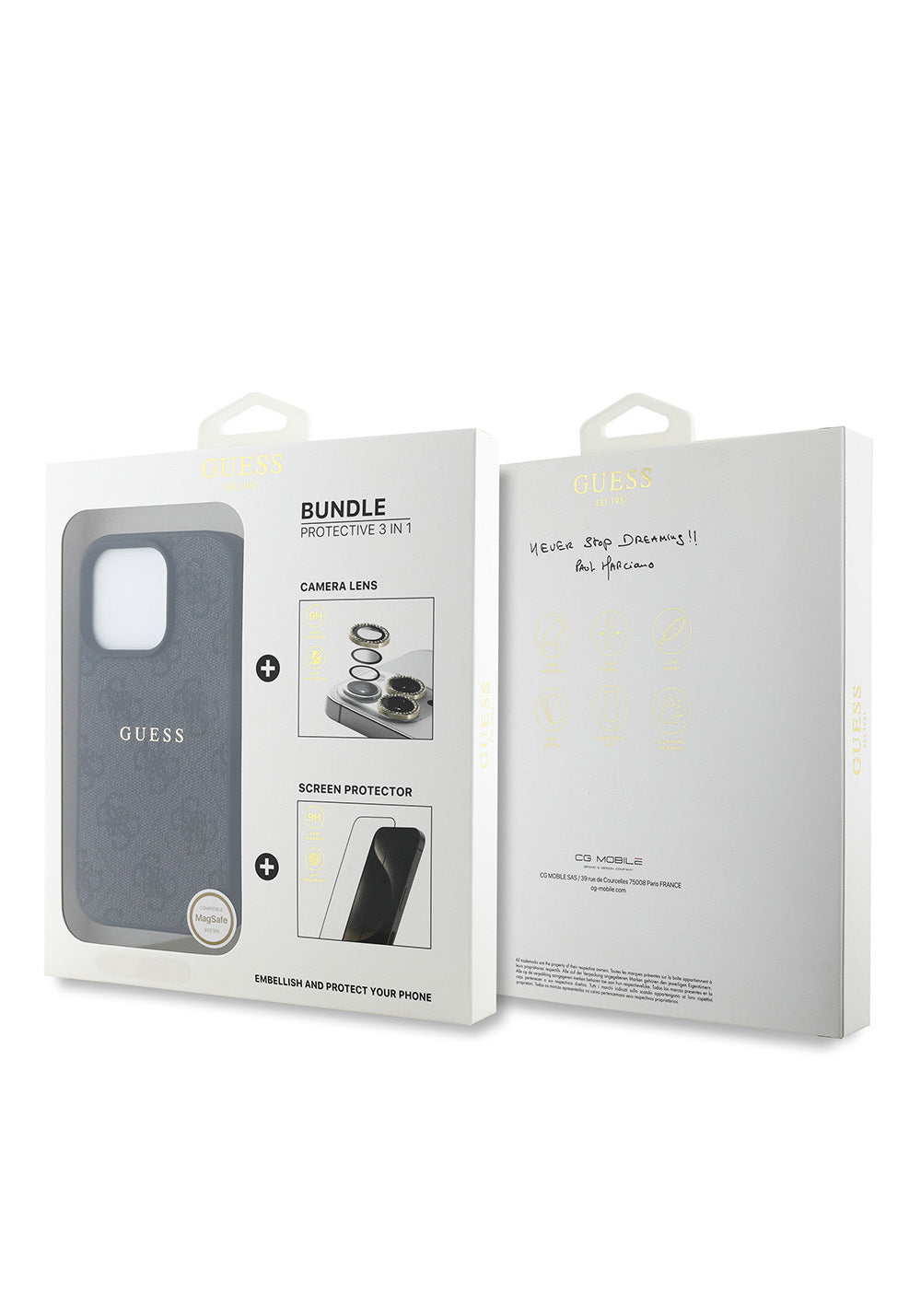 Apple iPhone 16 Pro Max Guess Orijinal Lisanslı Kılıf + Ekran Koruyucu + Lens Koruyucu 3in1 Aksesuar Seti