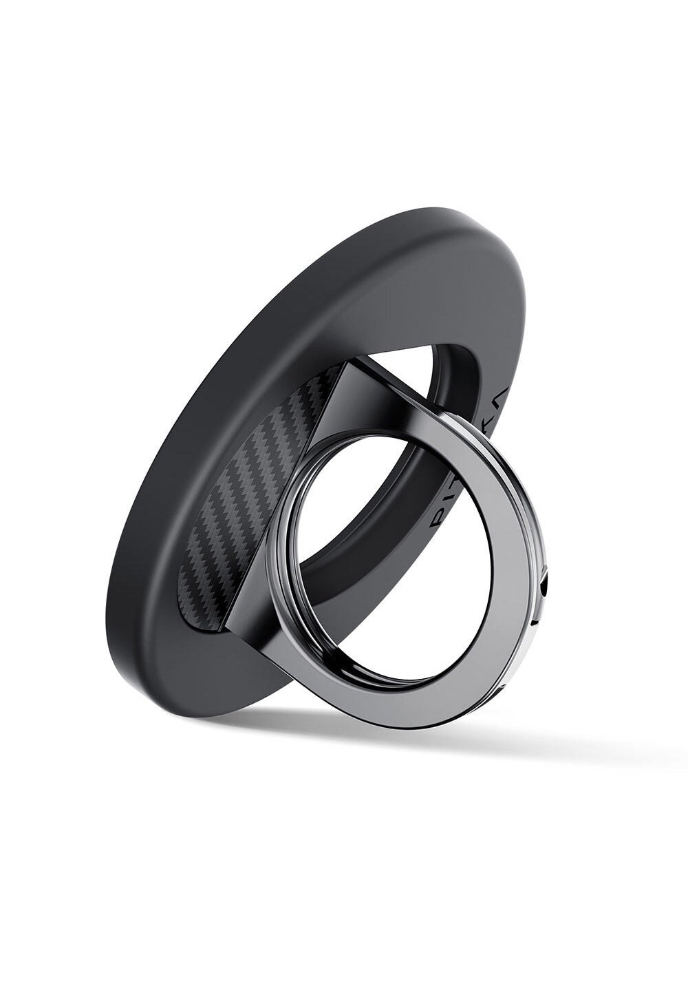 Pitaka 600D Aramid Fiber Classic Serisi Black-Grey Twill MagEZ Grip 3 Magnetik Ring Stand Telefon Tutucu