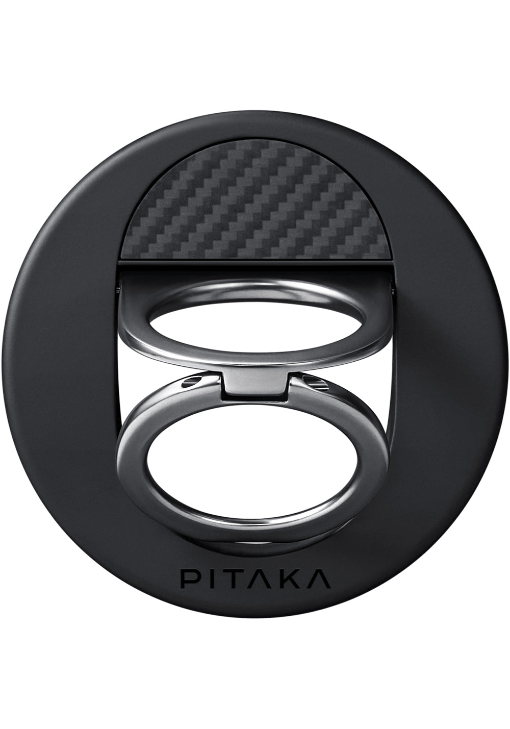 Pitaka 600D Aramid Fiber Classic Serisi Black-Grey Twill MagEZ Grip 3 Magnetik Ring Stand Telefon Tutucu