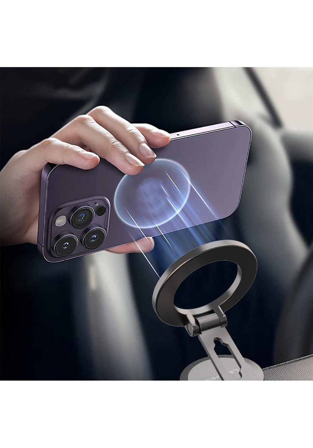 Lenyes CR137 Magnetik M-safe 360° Oynar Başlıklı Araç İçi Telefon Tutucu