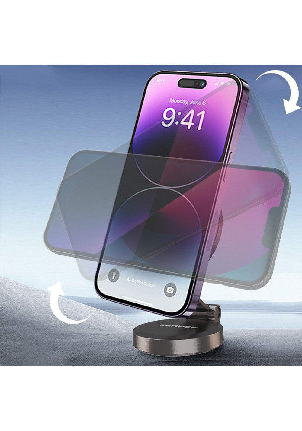 Lenyes CR137 Magnetik M-safe 360° Oynar Başlıklı Araç İçi Telefon Tutucu