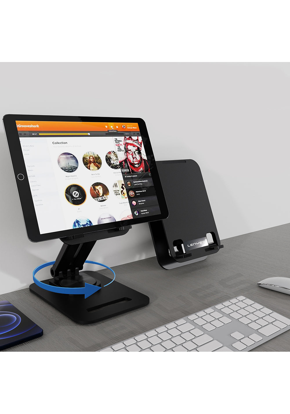 Lenyes CR139 Ayarlanabilir Katlanabilir Dönebilen Metal Telefon ve Tablet Standı