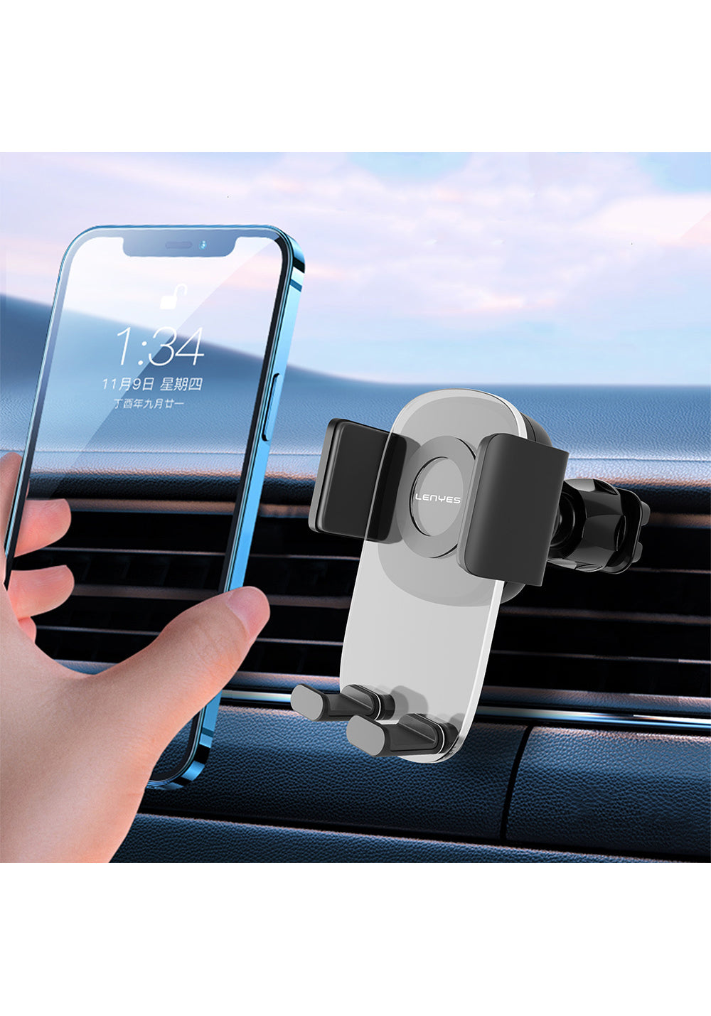 Lenyes CR143 360 Derece Dönebilen Havalandırma Tasarım Araç Telefon Tutucu