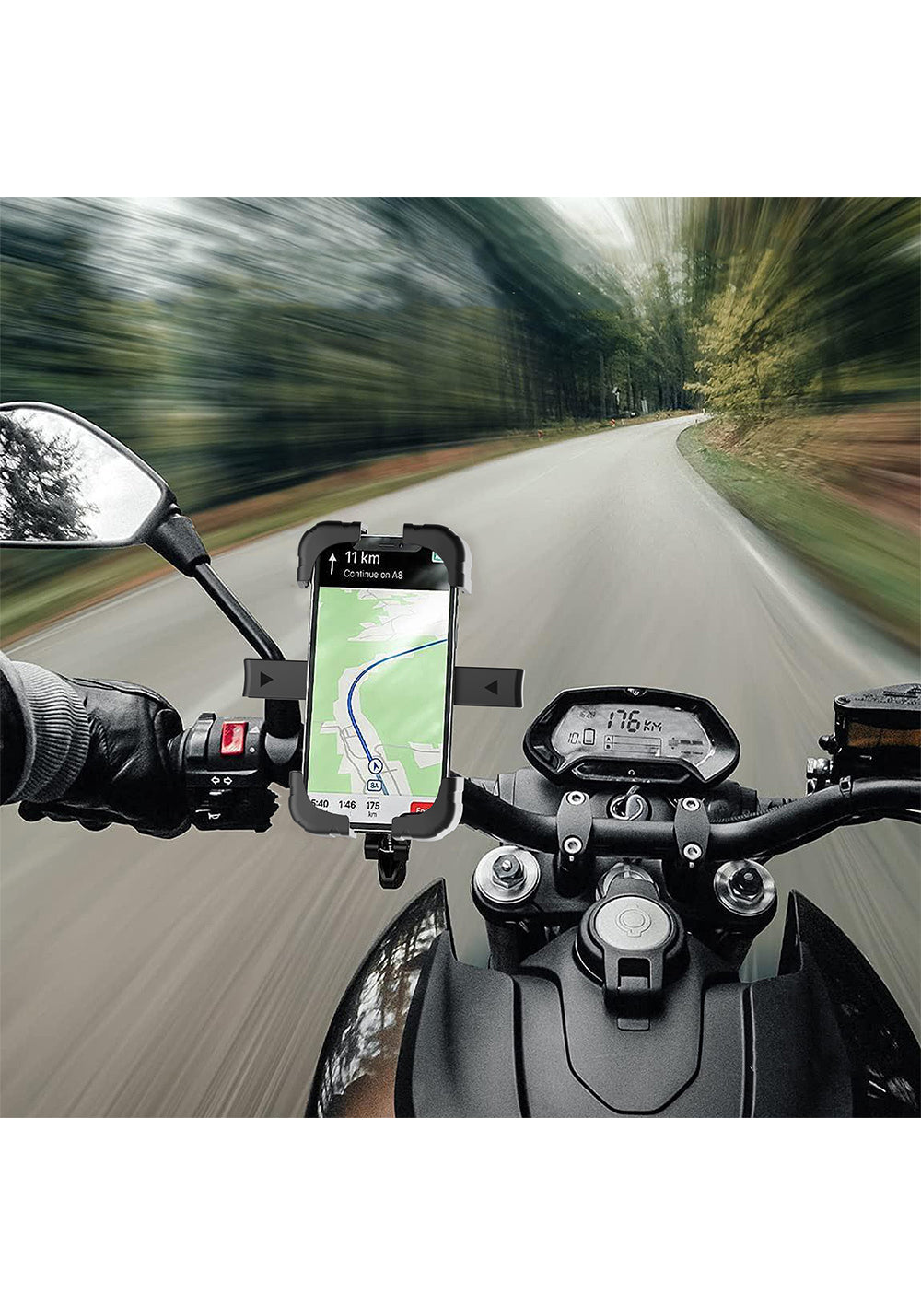 Lenyes CR165 Sarsıntı Önleyici 360° Derece Dönebilen Ayarlanabilir Motosiklet ve Bisiklet Telefon Tutucu