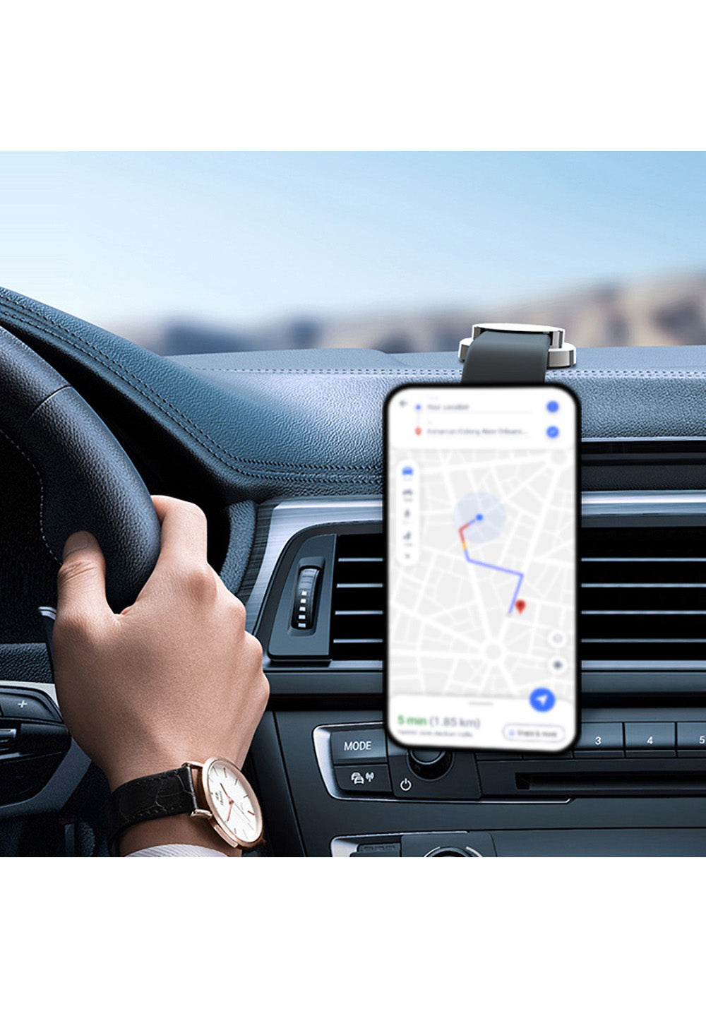 Lenyes CR171 Magnetik M-safe Uyumlu Bükülebilen Eğimi ve Düz Zemin Araç Telefon Tutucu