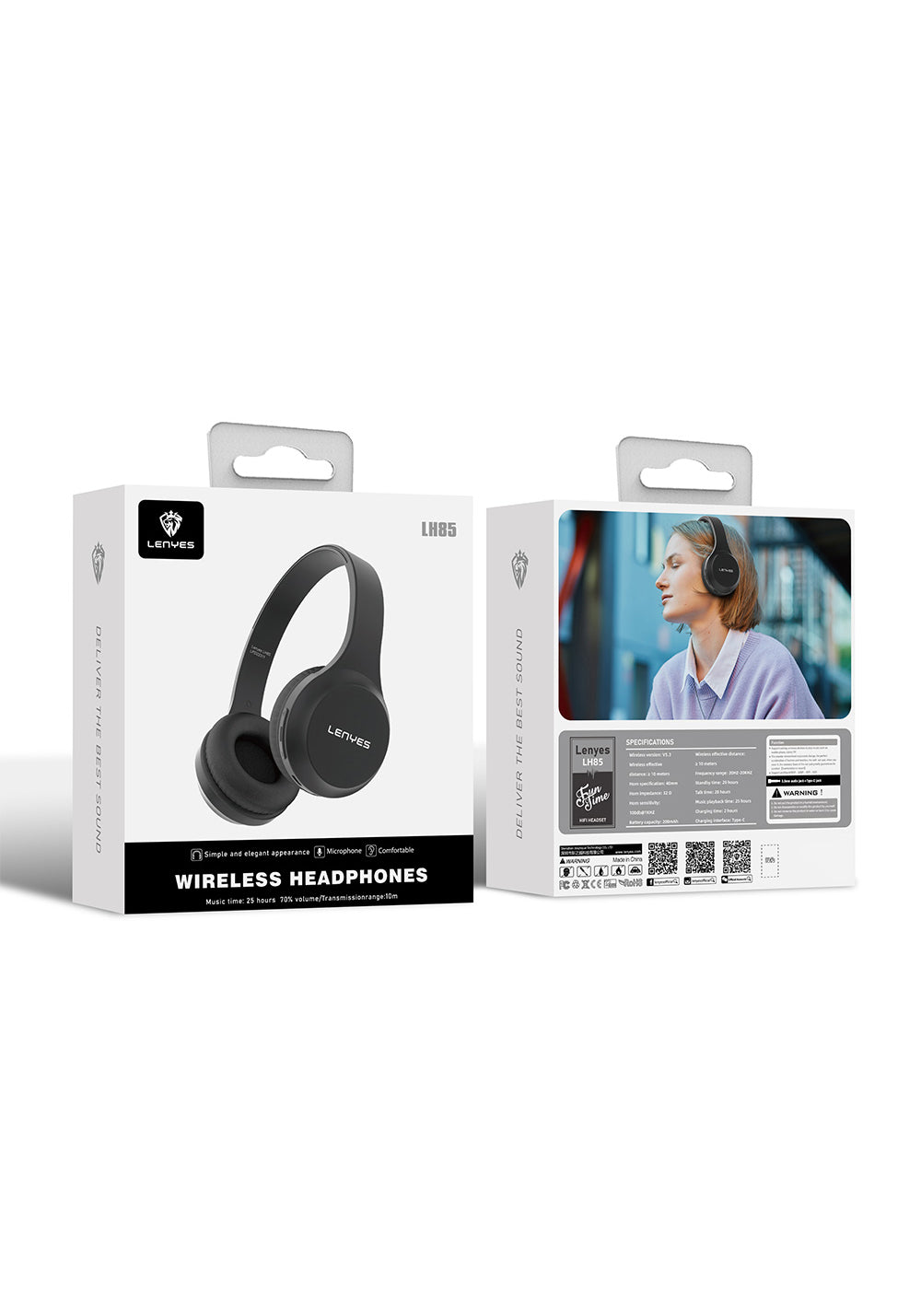 Lenyes LH85 Çift Kanal Stereo Kulak Üstü Bluetooth Kulaklık v5.3