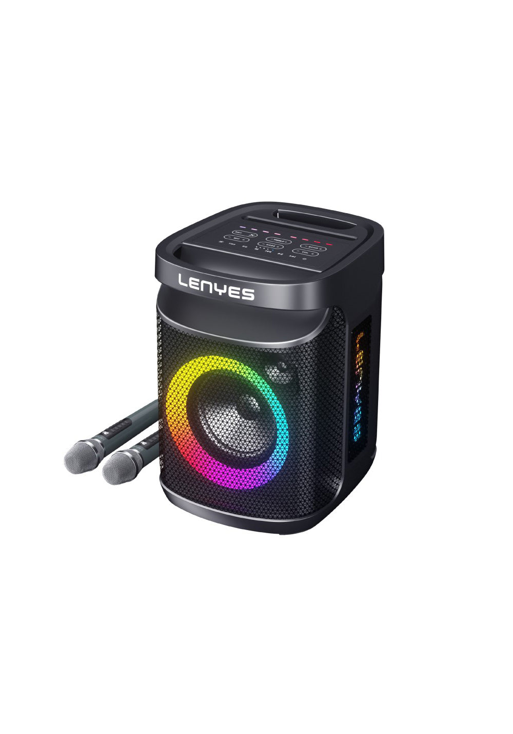 Lenyes S881 Su Geçirmez Mikrofonlu Çoklu Giriş RGB Işıklı TWS Karaoke FM Bluetooth Hoparlör v5.3 120W