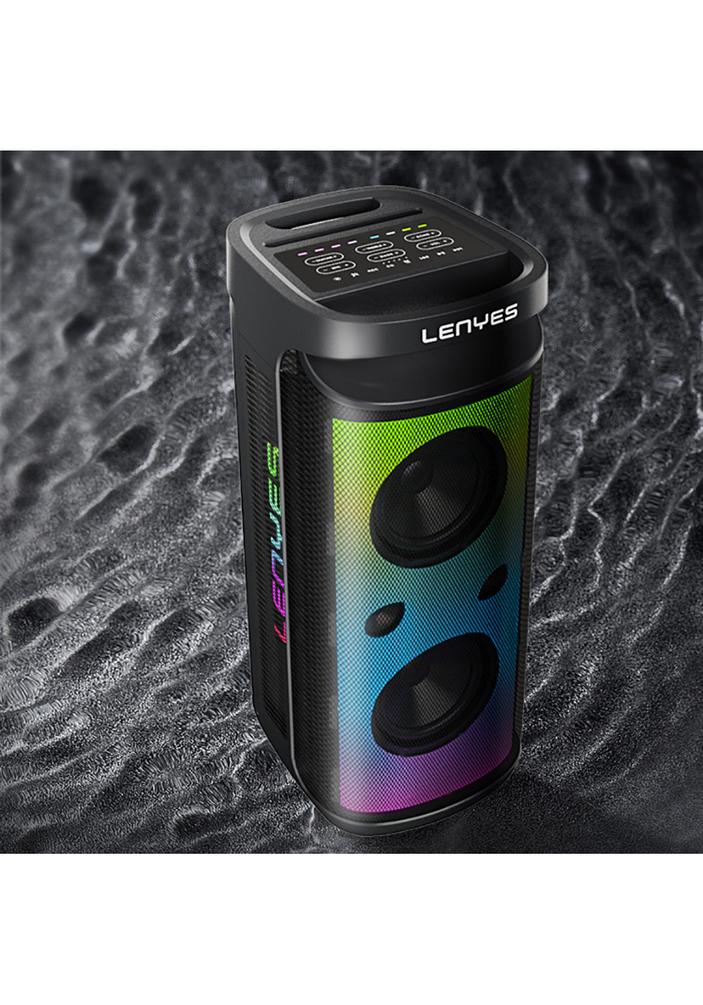 Lenyes S882 Su Geçirmez Mikrofonlu Çoklu Giriş RGB Işıklı TWS Karaoke FM Bluetooth Hoparlör v5.3 200W