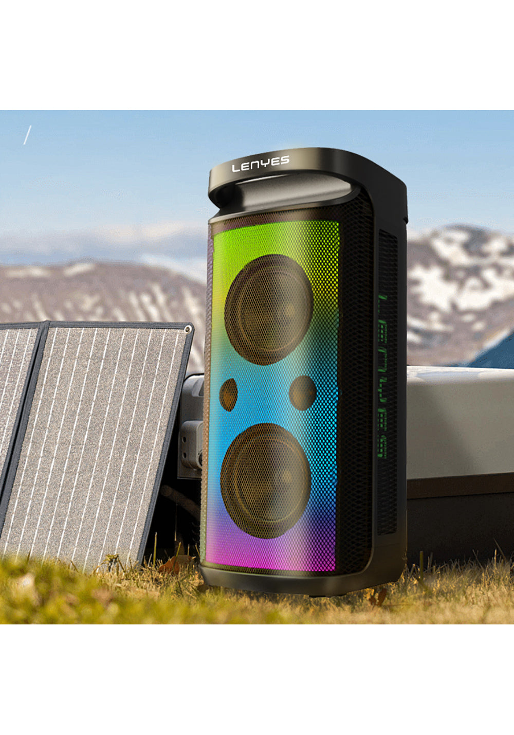 Lenyes S882 Su Geçirmez Mikrofonlu Çoklu Giriş RGB Işıklı TWS Karaoke FM Bluetooth Hoparlör v5.3 200W
