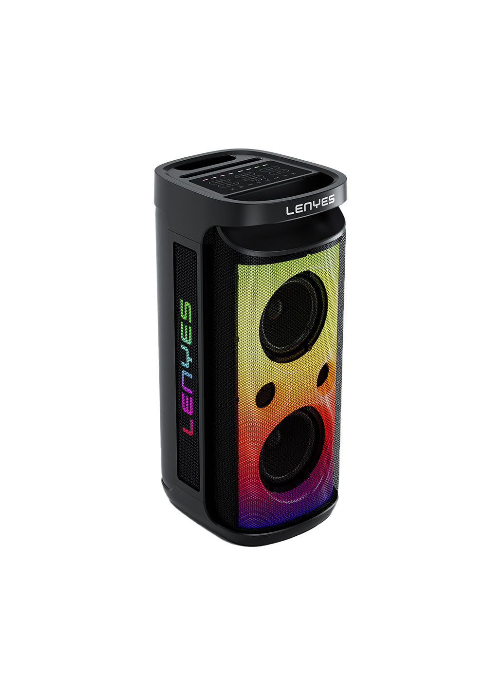 Lenyes S883 Su Geçirmez Tekerlekli Mikrofonlu Çoklu Giriş RGB Işıklı TWS Karaoke FM Bluetooth Hoparlör v5.3 360W
