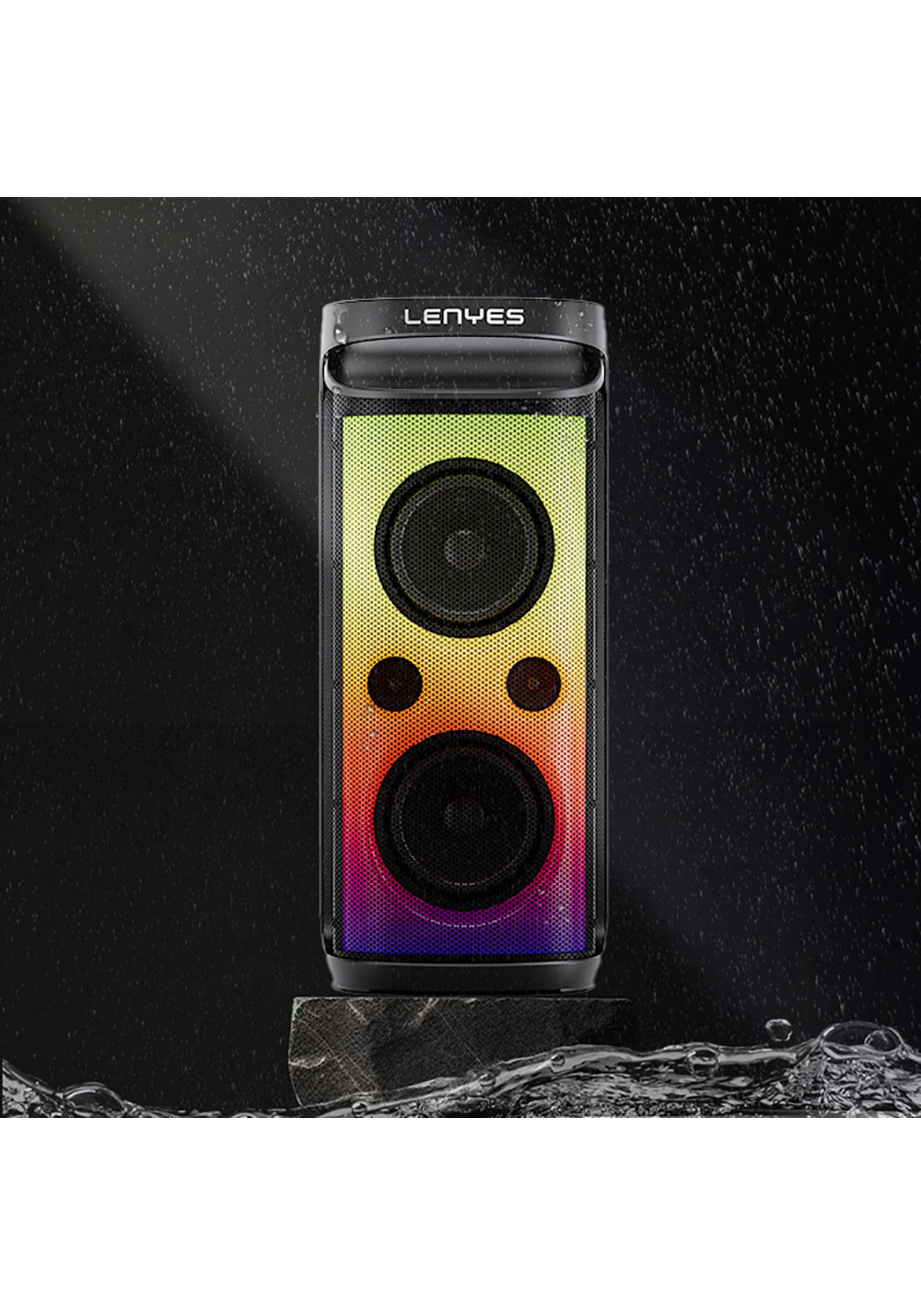 Lenyes S883 Su Geçirmez Tekerlekli Mikrofonlu Çoklu Giriş RGB Işıklı TWS Karaoke FM Bluetooth Hoparlör v5.3 360W