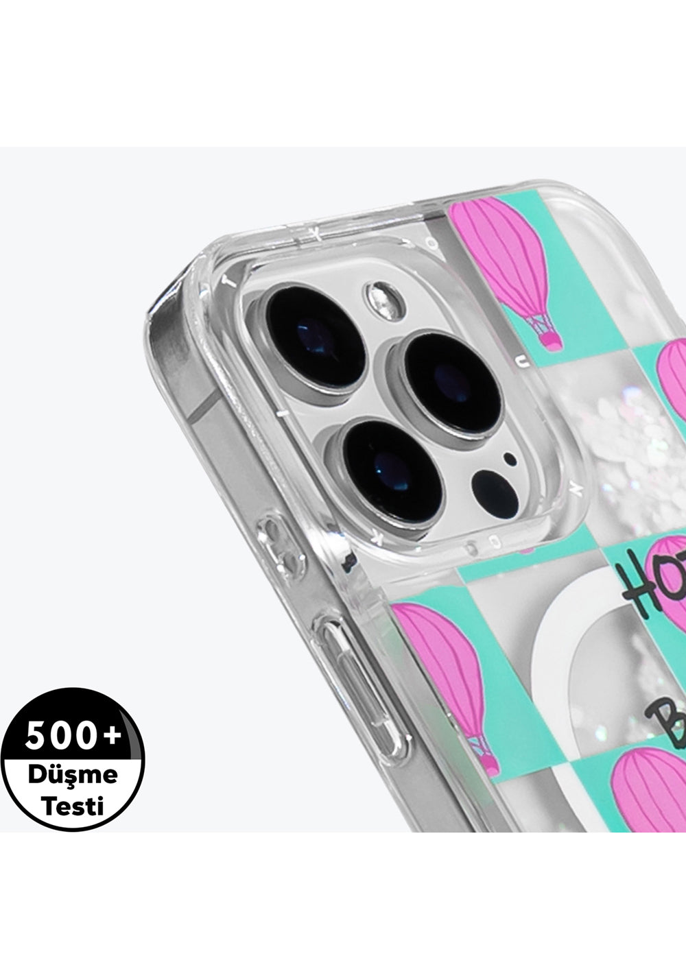 Apple iPhone 16 Pro Kılıf Manyetik Şarj Uyumlu Parlak Kumlu Sıvılı Youngkit Pink Dream Quicksand Serisi Kapak