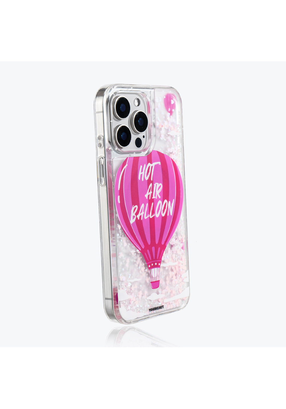 Apple iPhone 16 Pro Kılıf Manyetik Şarj Uyumlu Parlak Kumlu Sıvılı Youngkit Pink Dream Quicksand Serisi Kapak