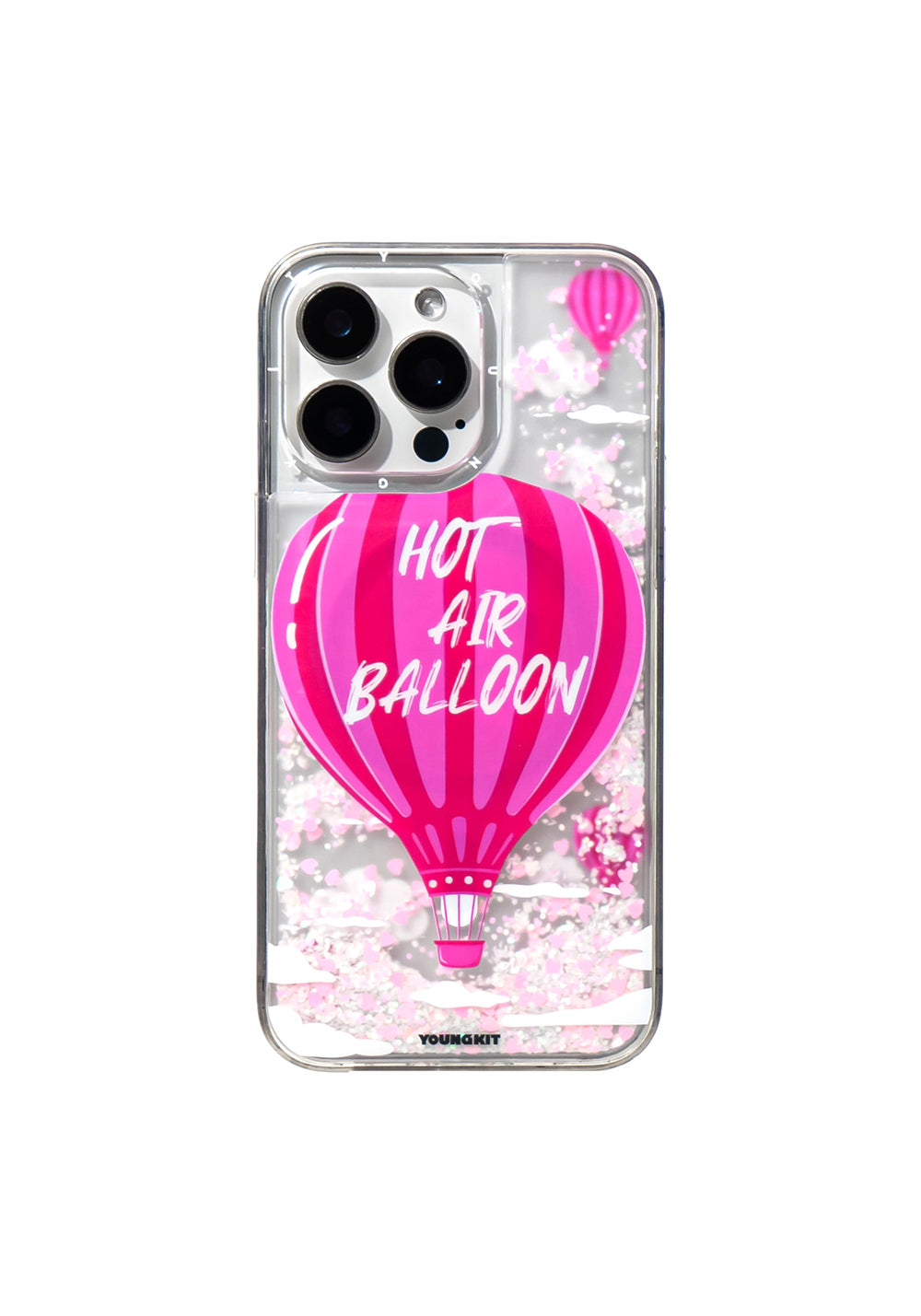 Apple iPhone 16 Pro Max Kılıf Manyetik Şarj Uyumlu Parlak Kumlu Sıvılı Youngkit Pink Dream Quicksand Serisi Kapak
