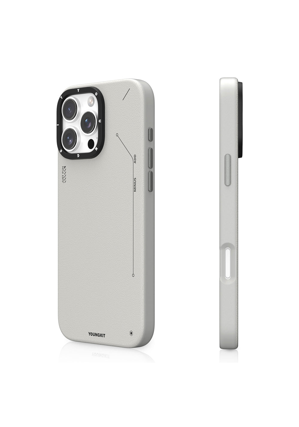 Apple iPhone 16 Pro Max Kılıf Manyetik Şarj Uyumlu Basit Mat Deri Desenli Youngkit Tech Fashion Serisi Kapak